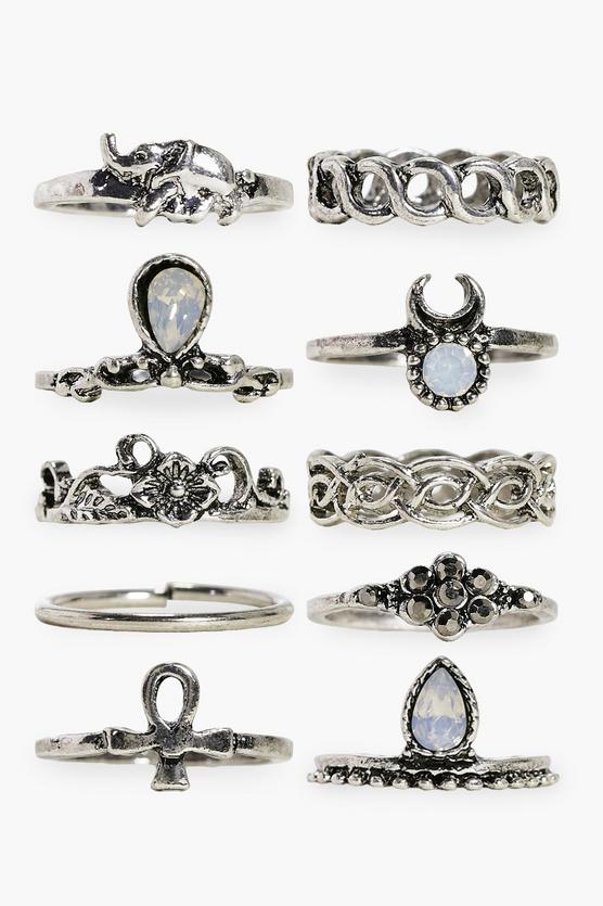 Daisy 10 Piece Stone Set Ring Pack